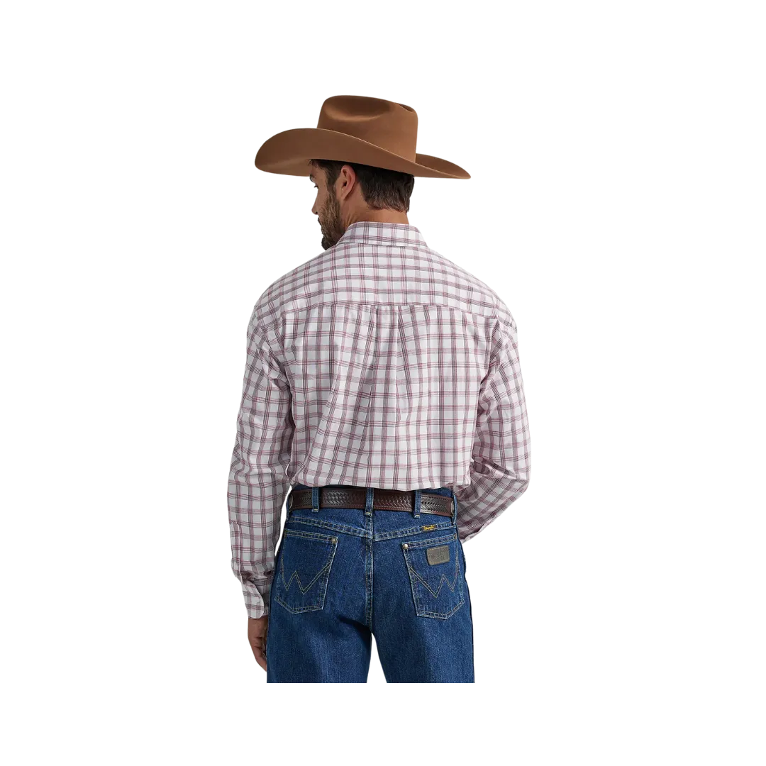 Wrangler Men's George Strait Button Down Red Shirt