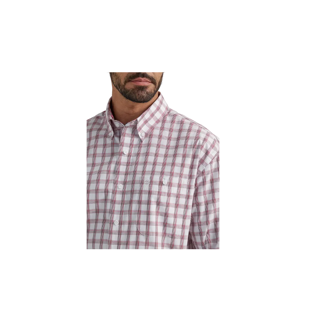 Wrangler Men's George Strait Button Down Red Shirt