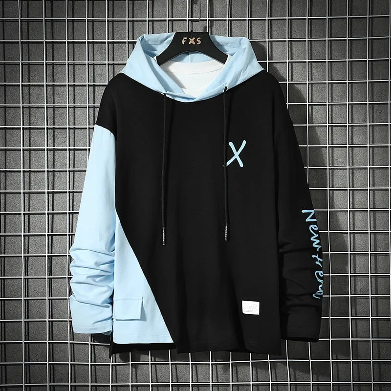 xiangtuibao Fashion Style Casual Spring Autumn Black Hoodie Sweatshirt Mens Hip Hop High Streetwear Clothes Plus Size 6XL 7XL