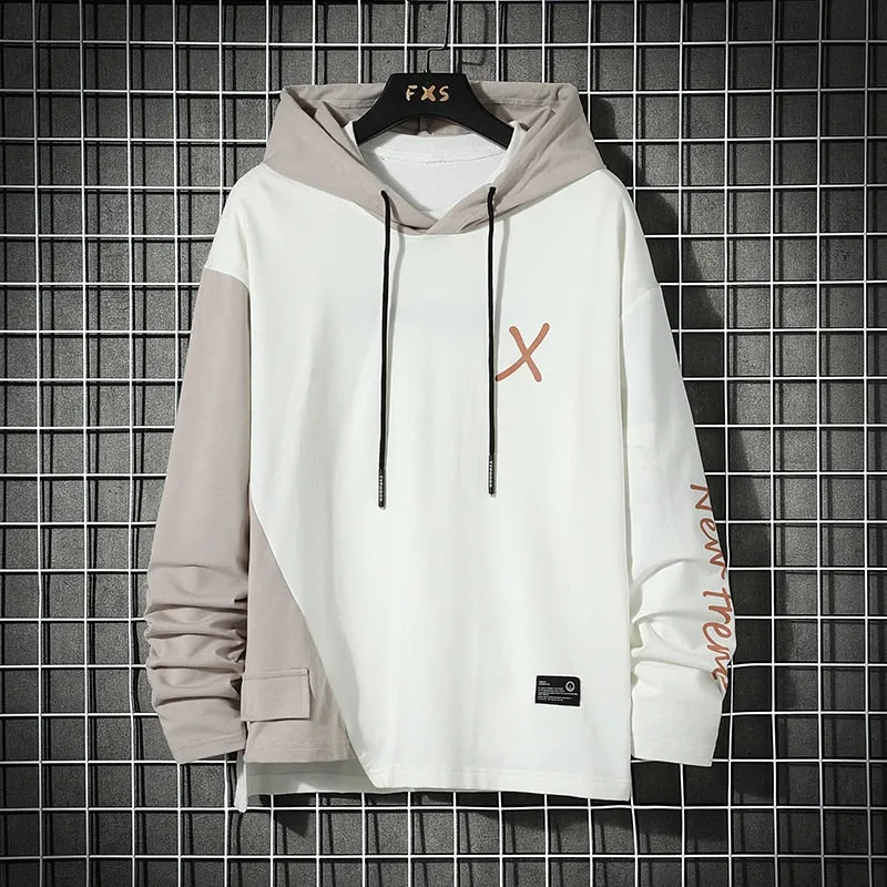xiangtuibao Fashion Style Casual Spring Autumn Black Hoodie Sweatshirt Mens Hip Hop High Streetwear Clothes Plus Size 6XL 7XL