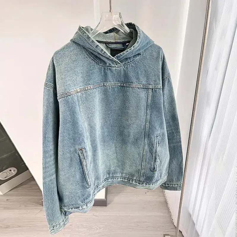xiangtuibao High-end Vintage Men Hooded Jacket Sweatshirts Streetwear Casual Y2k Tops Loose Hip Hop Anime Hoodies Harajuku Pullovers