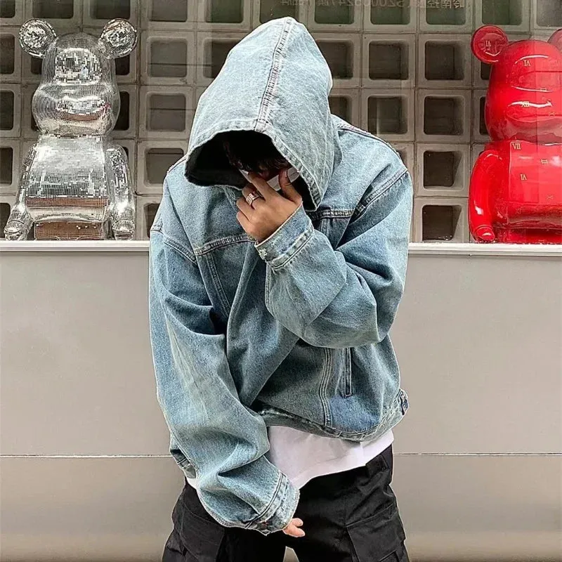 xiangtuibao High-end Vintage Men Hooded Jacket Sweatshirts Streetwear Casual Y2k Tops Loose Hip Hop Anime Hoodies Harajuku Pullovers