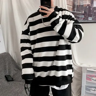 xiangtuibao Spring Men Classic Striped Hoodies Mens Hip Hop Streetwear Sweatshirt Male Casual Trend Cotton Pullover M-XXL