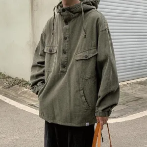 xiangtuibao Vintage Hooded Jacket Bomber Jacket Streetwear Military Hoodies Sweatshirts Loose Mountain Climbing Casual Jackets Sportswear