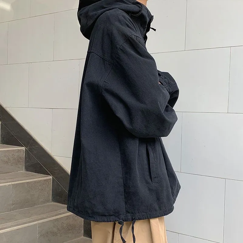 xiangtuibao Vintage Hooded Jacket Bomber Jacket Streetwear Military Hoodies Sweatshirts Loose Mountain Climbing Casual Jackets Sportswear
