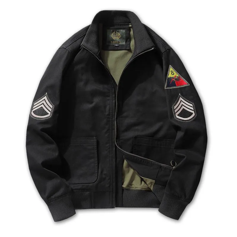 xiangtuibao Word War 2 Vintage Tank Jacket Black Blue Green Windproof Sweatshirt Streetwear Harajuku Casual Outerwear Military Movie Fury