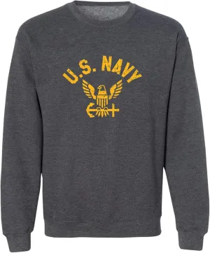 zerogravitee U.S. Navy Vintage Arch Logo with gold ink Crewneck Sweatshirt